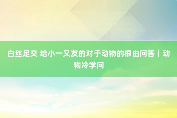 白丝足交 给小一又友的对于动物的根由问答｜动物冷学问