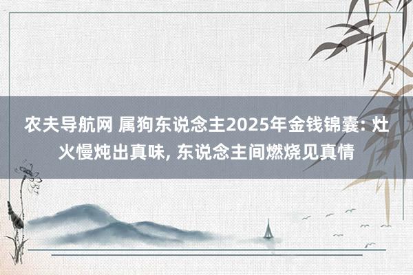 农夫导航网 属狗东说念主2025年金钱锦囊: 灶火慢炖出真味， 东说念主间燃烧见真情