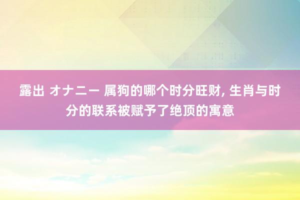 露出 オナニー 属狗的哪个时分旺财， 生肖与时分的联系被赋予了绝顶的寓意